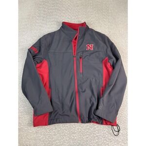 Nebraska Cornhuskers Jacket Mens Medium Gray NCAA Football Colosseum Athletics